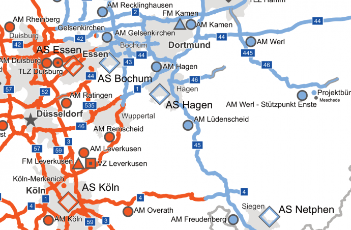 A45-Autobahnnetz NRW